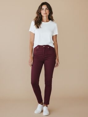 KanCan Skinny High-Rise Jeans in Deep Plum
